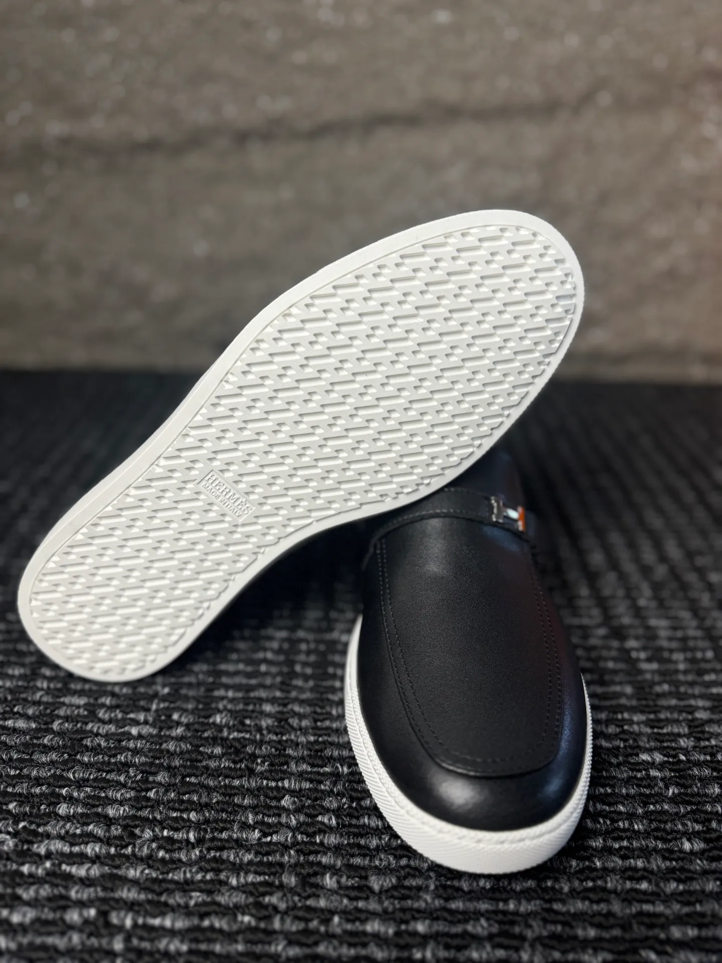 Men's men's shoes 💰440 [New style] 🪷🪷[HERMES] Hermès - High-end quality, the same style as the official website - Upper: 🔝 Nappa calfskin, with iconic H metal - Lining: water-dyed cowhide - Outsole: ultra-light TPU molded outsole - Ultra-high quality control·Fine workmanship: highlighted (high-end·luxury·grade) -Size: 38-44 (45 can be customized)·